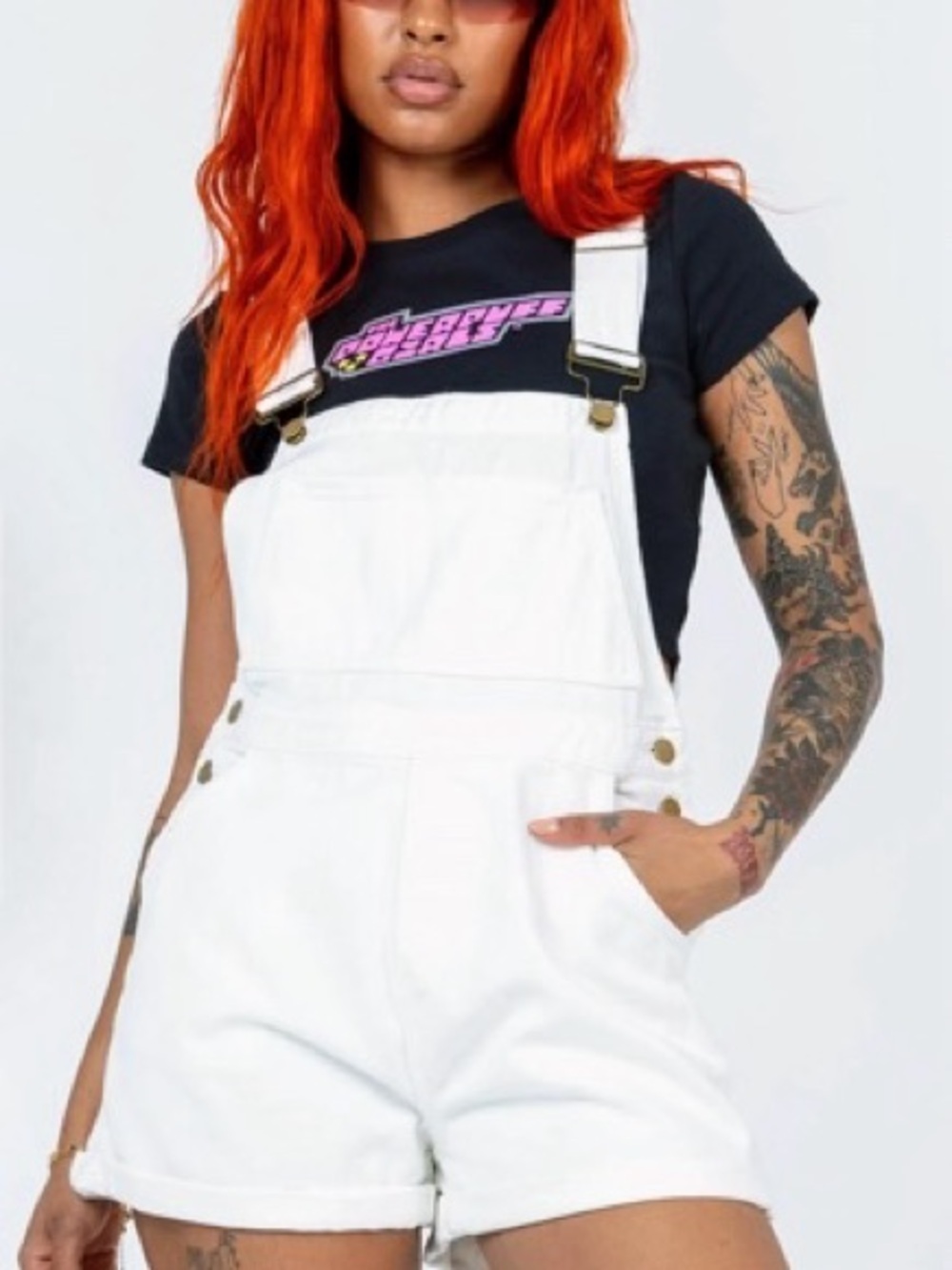 Princess Polly Kacey Short Overalls White